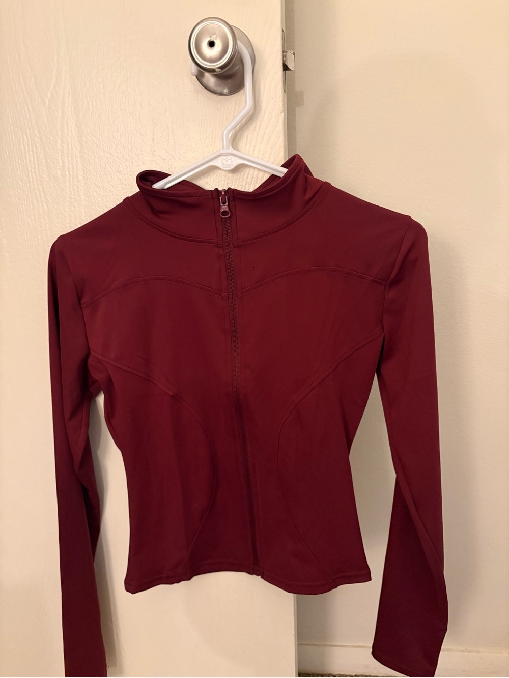 Women's Maroon Zip-Front Active Jacket